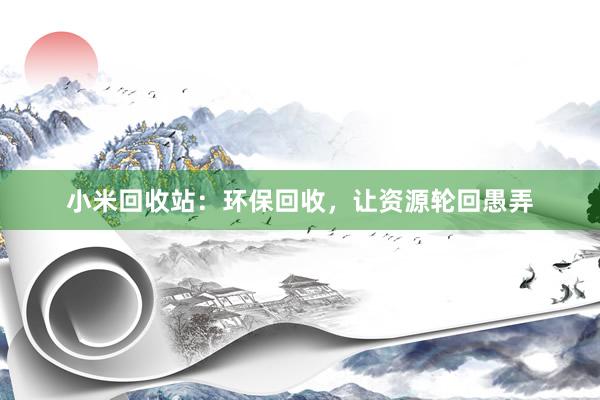 小米回收站：环保回收，让资源轮回愚弄