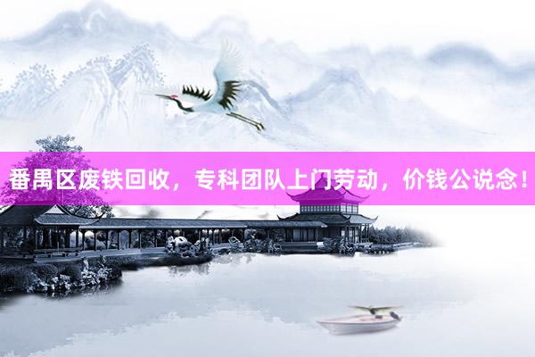 番禺区废铁回收，专科团队上门劳动，价钱公说念！