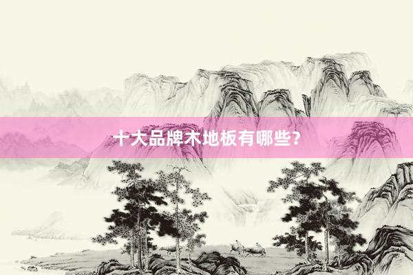 十大品牌木地板有哪些？